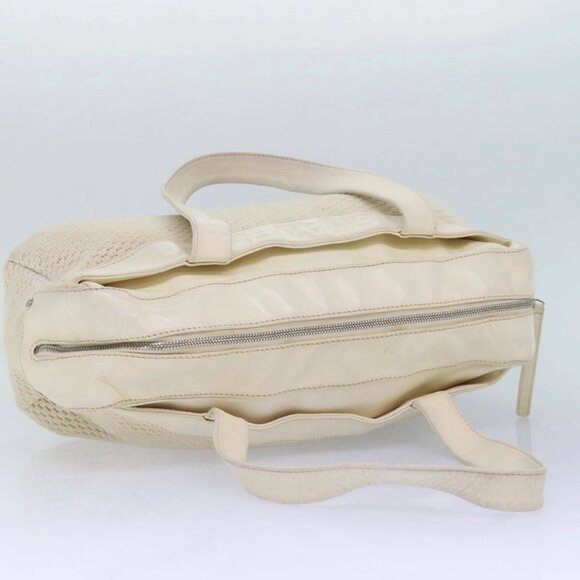 CHANEL Hand Bag Canvas Leather Beige CC Auth - Picture 6 of 16